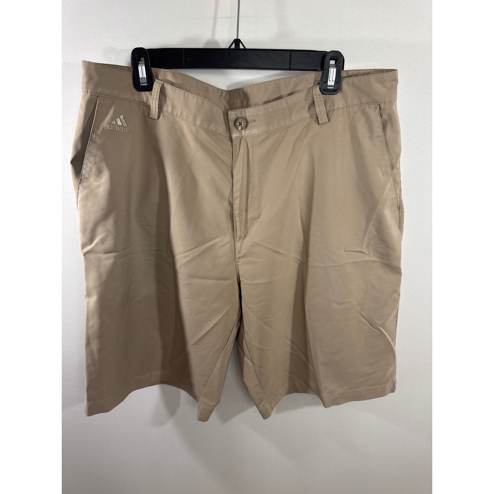 Adidas Mens Golf Shorts Khaki Tan Performance Size 36 Waist Golf Outdoor Casual